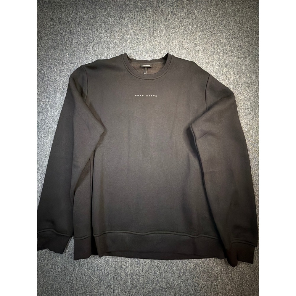Cozy Earth Mens XL Black Modal Blend Crewneck Sweatshirt Pullover CEM0046